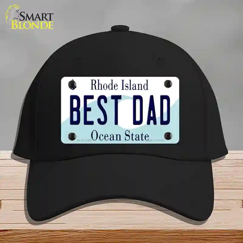 HAT03-MLP-11222 Best Dad Rhode Island State Novelty License Plate Hat, Cotton - Black