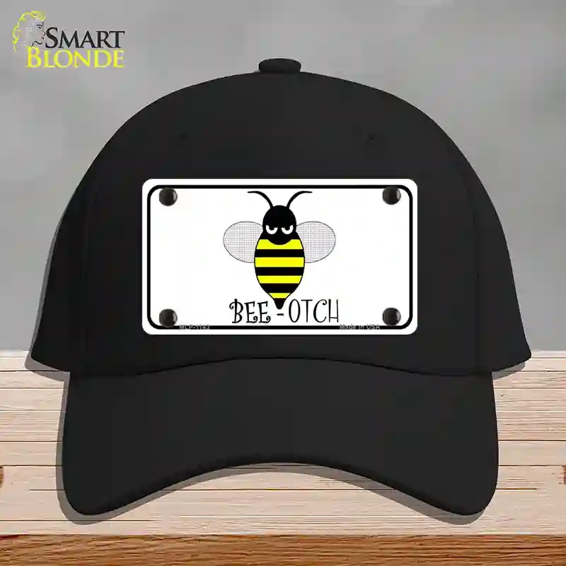 HAT03-MLP-1143 Bee-otch Novelty License Plate Hat, Cotton - Black