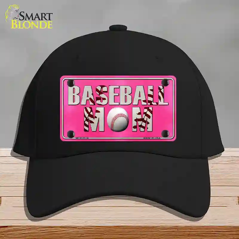 HAT03-MLP-1174 Baseball Mom Novelty License Plate Hat, Cotton - Black
