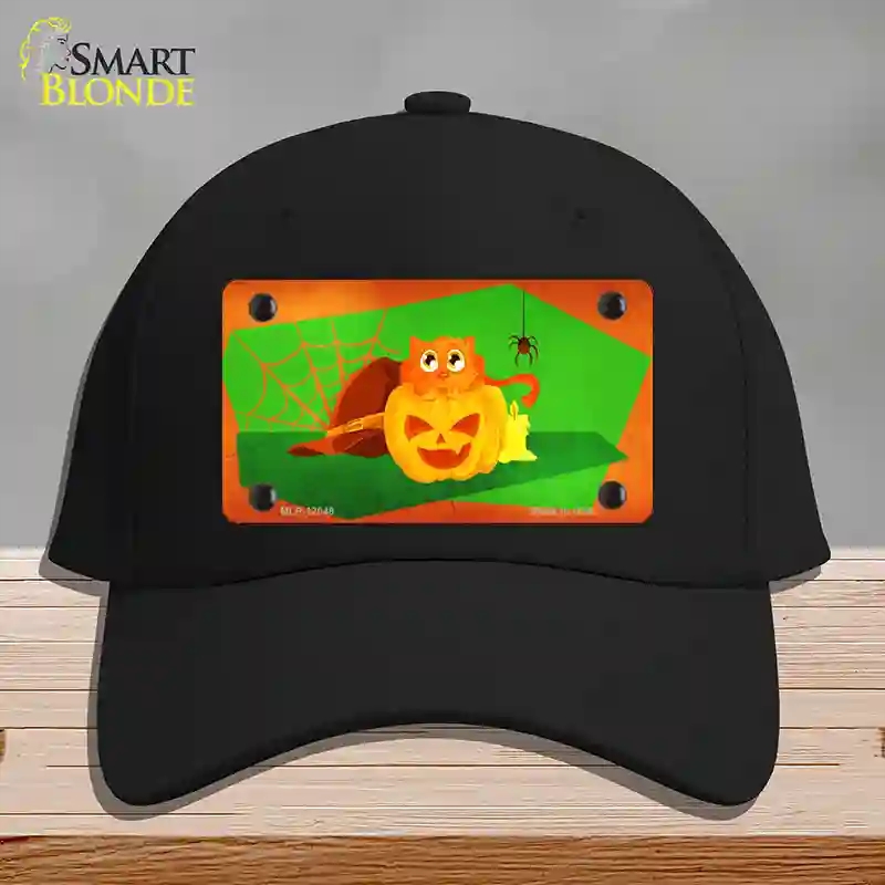 HAT03-MLP-12048 Pumpkin Kitty Novelty License Plate Hat, Cotton - Black