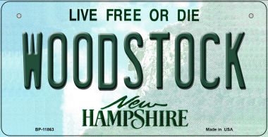 Woodstock New Hampshire Novelty Metal Bicycle Plate BP-11863