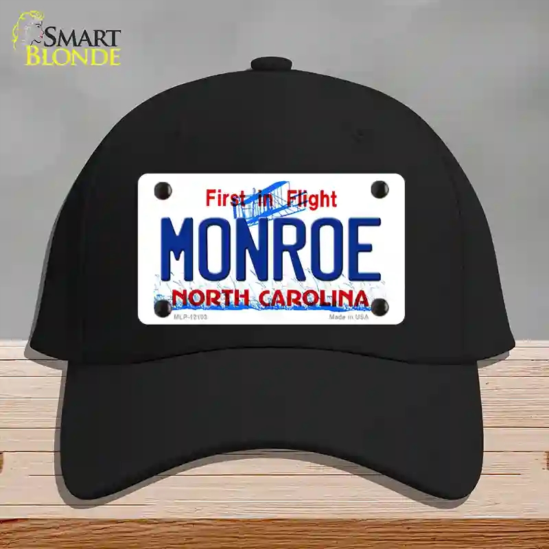HAT03-MLP-12103 Monroe North Carolina State Novelty License Plate Hat, Cotton - Black