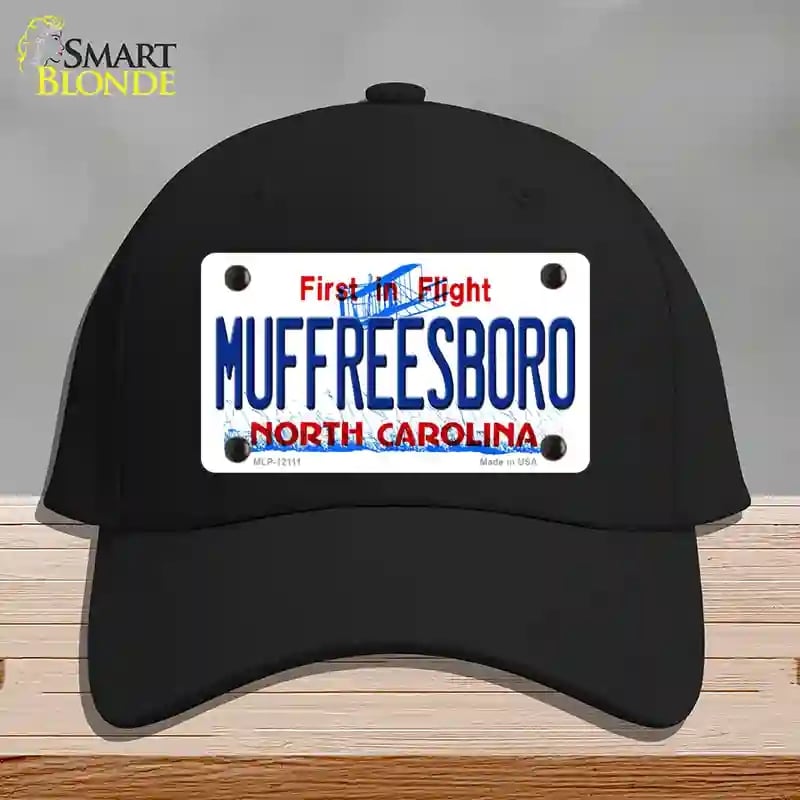 HAT03-MLP-12111 Muffreesboro North Carolina State Novelty License Plate Hat, Cotton - Black