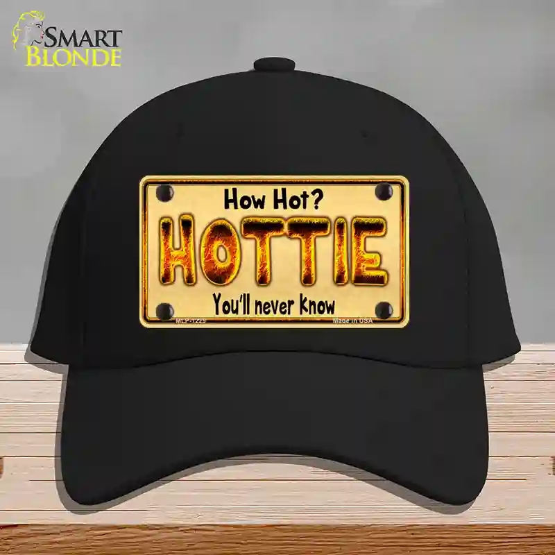 HAT03-MLP-1229 Hottie Know Novelty License Plate Hat, Cotton - Black