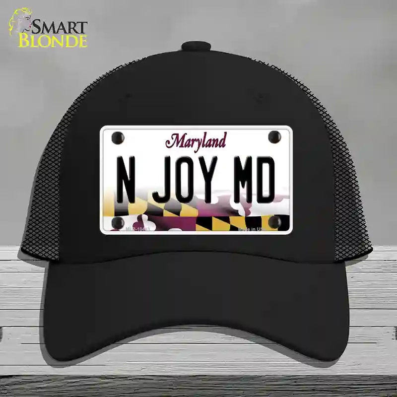 HAT01-MLP-10463 N Joy MD Maryland Novelty License Plate Hat, Mesh - Black