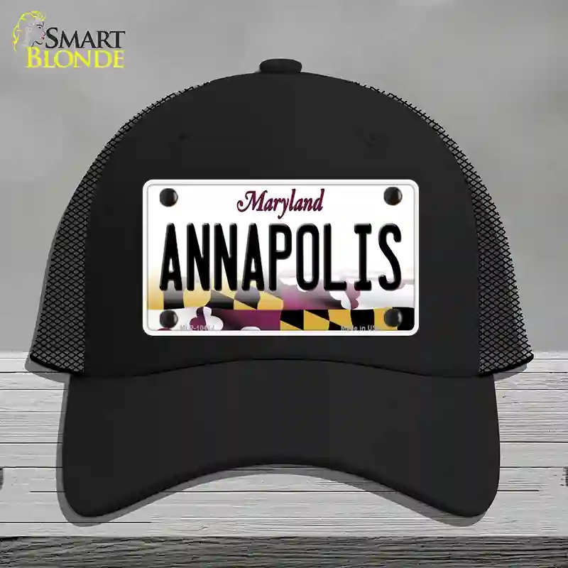 HAT01-MLP-10464 Annapolis Maryland Novelty License Plate Hat, Mesh - Black