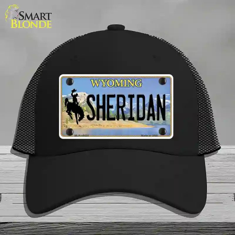 HAT01-MLP-10520 Sheridan Wyoming Novelty License Plate Hat, Mesh - Black