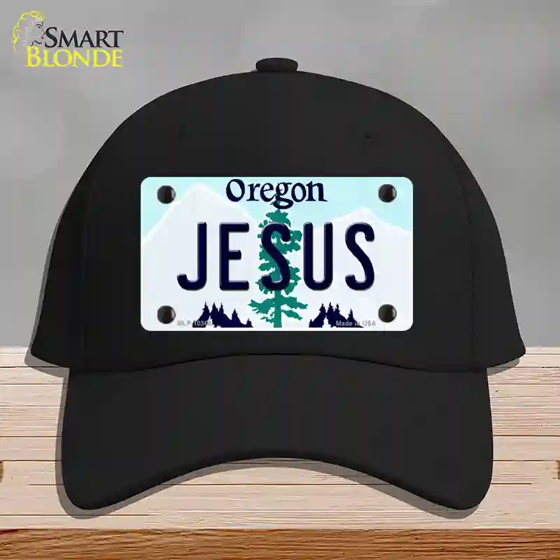 HAT03-MLP-10368 Jesus Oregon Novelty License Plate Hat, Cotton - Black