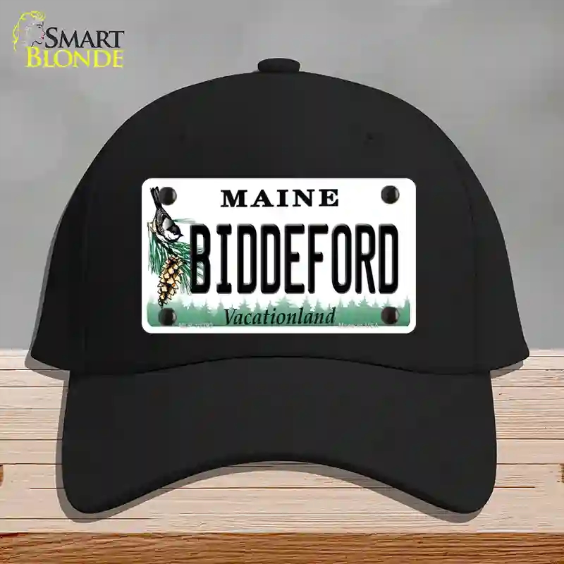 HAT03-MLP-10392 Biddeford Maine Novelty License Plate Hat, Cotton - Black