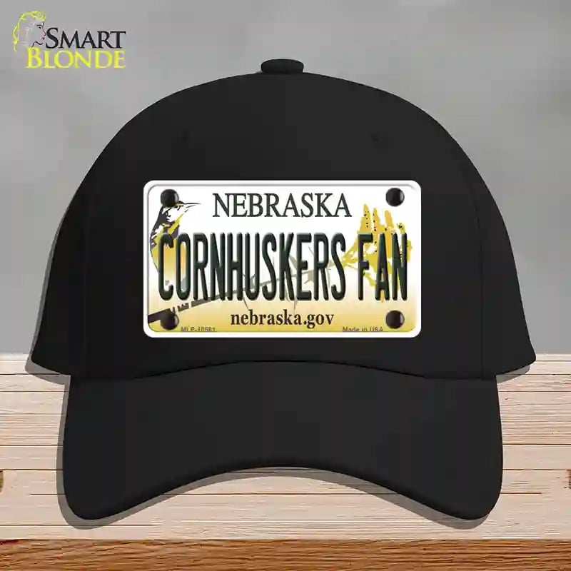 HAT03-MLP-10581 Cornhuskers Fan Nebraska Novelty License Plate Hat, Cotton - Black