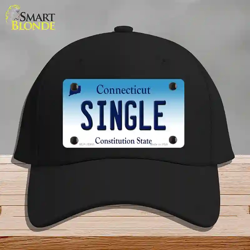HAT03-MLP-10931 Single Connecticut Novelty License Plate Hat, Cotton - Black