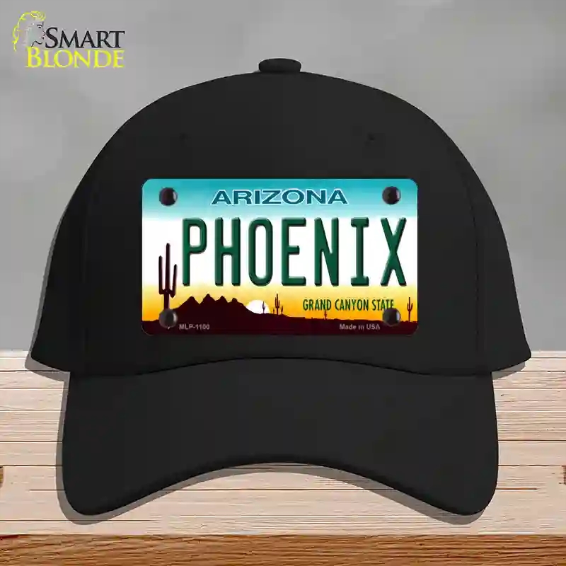 HAT03-MLP-1100 Phoenix Arizona Novelty License Plate Hat, Cotton - Black