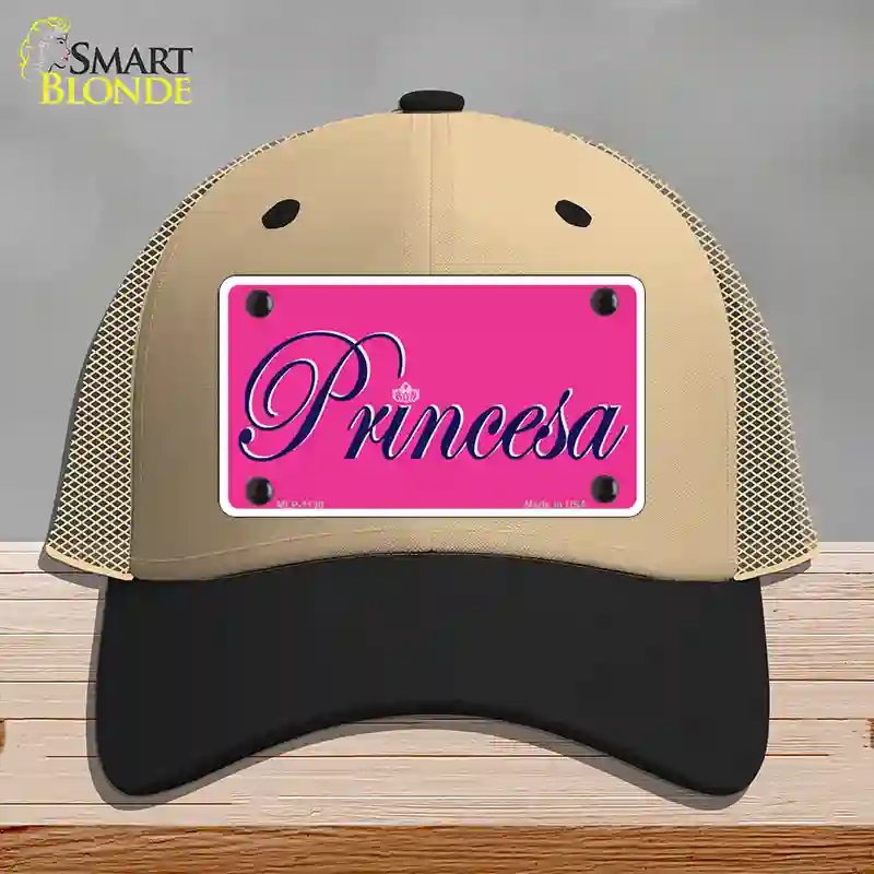 HAT02-MLP-1130 Princesa Novelty License Plate Hat, Mesh - Khaki & Black