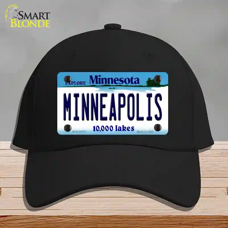 HAT03-MLP-11037 Minneapolis Minnesota State Novelty License Plate Hat, Cotton - Black