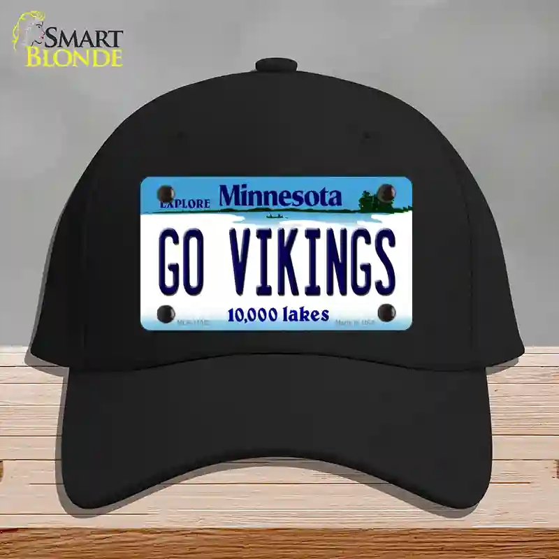 HAT03-MLP-11052 Go Vikings Minnesota Novelty License Plate Hat, Cotton - Black