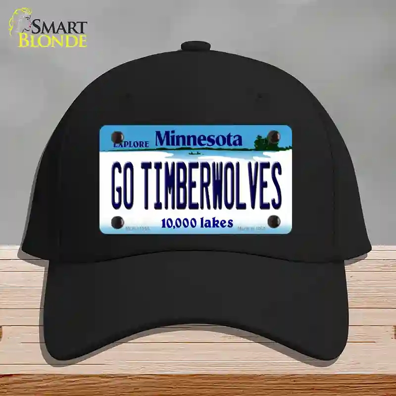 HAT03-MLP-11055 Go Timberwolves Minnesota State Novelty License Plate Hat, Cotton - Black