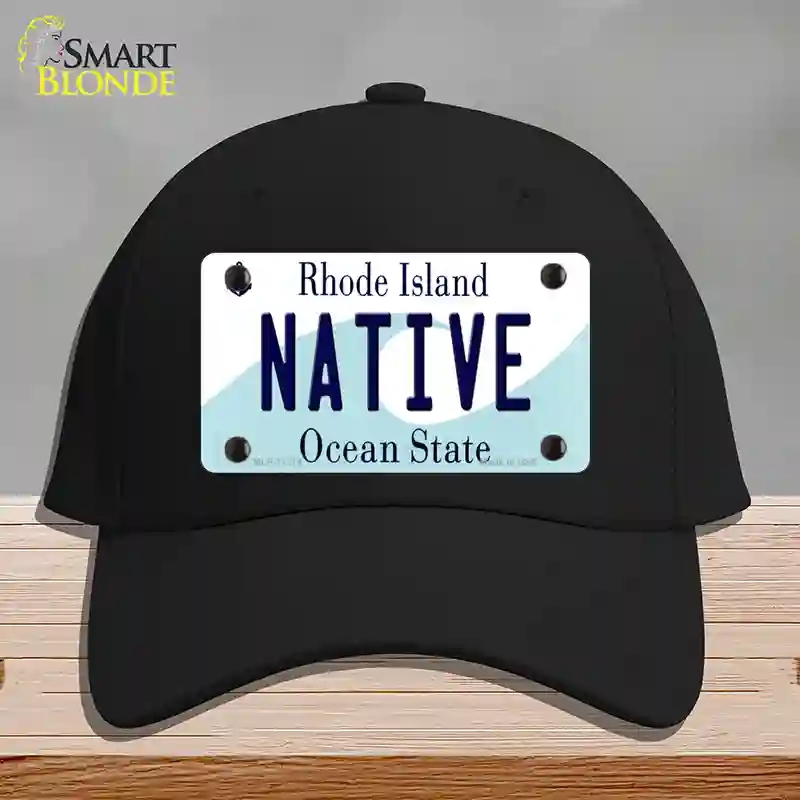 HAT03-MLP-11214 Native Rhode Island State Novelty License Plate Hat, Cotton - Black