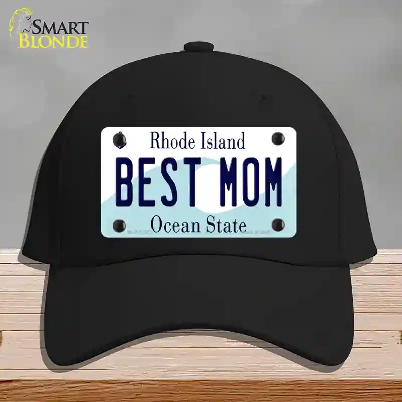 HAT03-MLP-11221 Best Mom Rhode Island State Novelty License Plate Hat, Cotton - Black