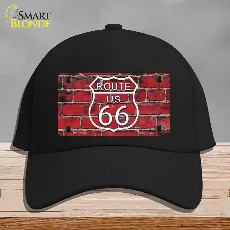 HAT03-MLP-11458 Route 66 Red Brick Wall Novelty License Plate Hat, Cotton - Black