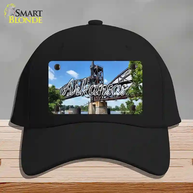 HAT03-MLP-11586 Arkansas Rusty Bridge State Novelty License Plate Hat, Cotton - Black