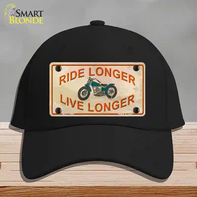 HAT03-MLP-11663 Ride Longer Live Longer Novelty License Plate Hat, Cotton - Black