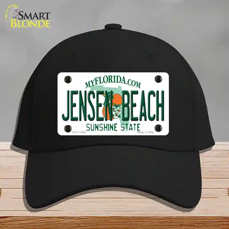 HAT03-MLP-11691 Jensen Beach Florida Novelty License Plate Hat, Cotton - Black