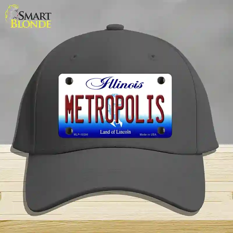HAT04-MLP-10290 Metropolis Illinois Novelty License Plate Hat, Cotton - Charcoal