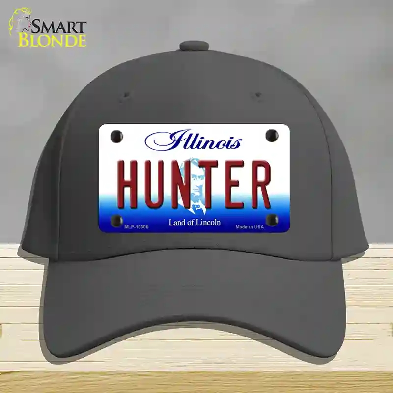HAT04-MLP-10306 Hunter Illinois Novelty License Plate Hat, Cotton - Charcoal