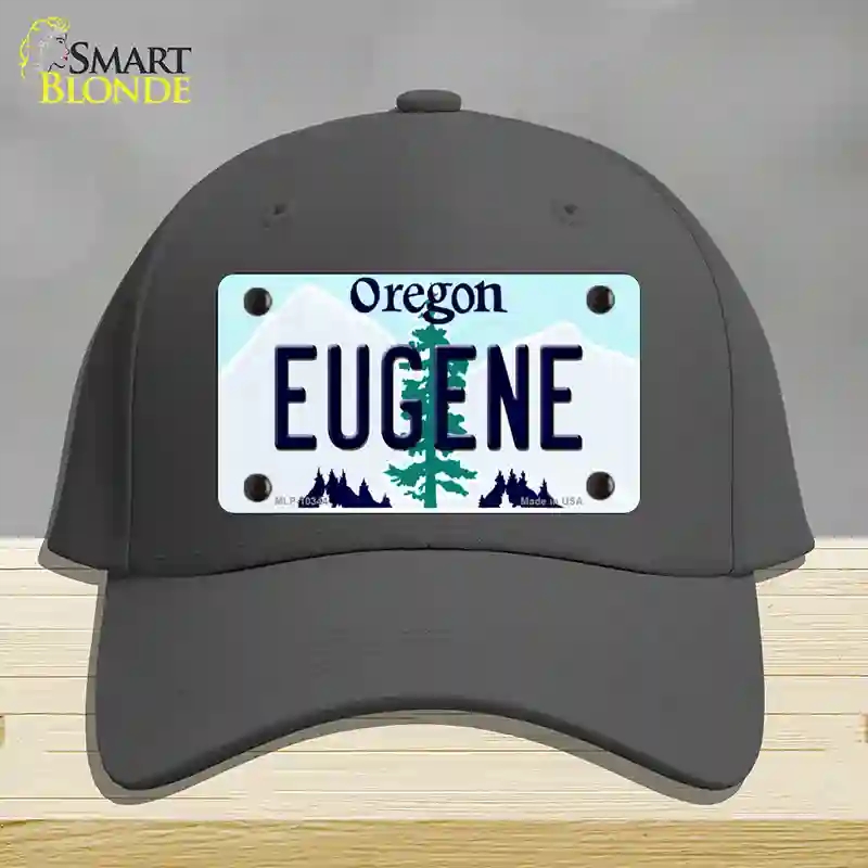HAT04-MLP-10344 Eugene Oregon Novelty License Plate Hat, Cotton - Charcoal