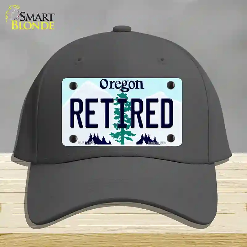 HAT04-MLP-10362 Retired Oregon Novelty License Plate Hat, Cotton - Charcoal