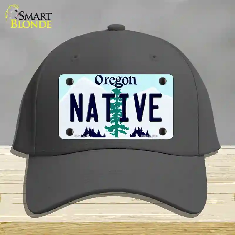 HAT04-MLP-10375 Native Oregon Novelty License Plate Hat, Cotton - Charcoal