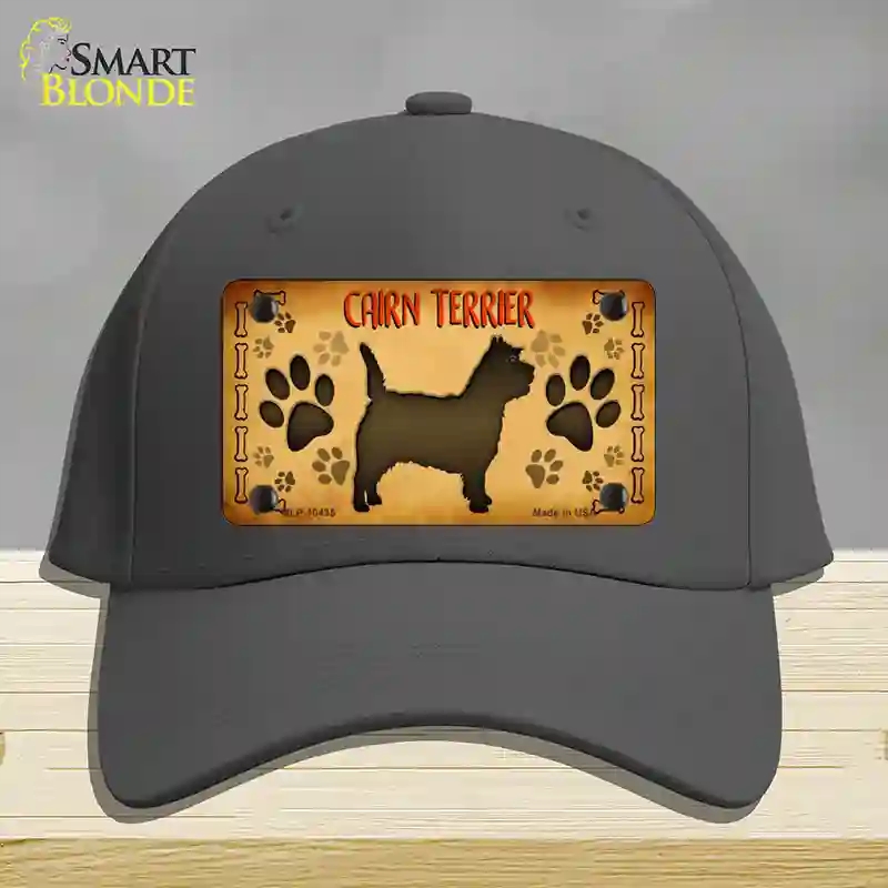 HAT04-MLP-10435 Cairn Terrier Novelty License Plate Hat, Cotton - Charcoal