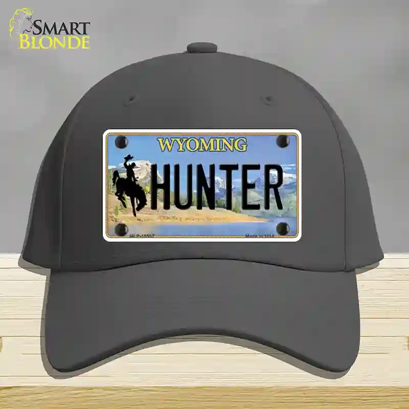 HAT04-MLP-10557 Hunter Wyoming Novelty License Plate Hat, Cotton - Charcoal