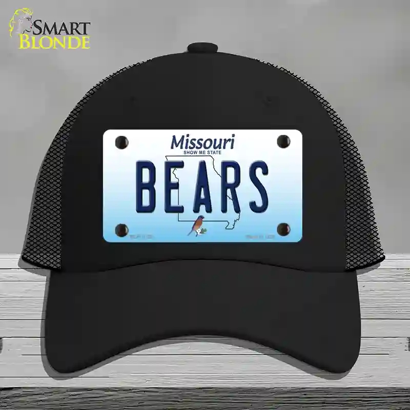 HAT01-MLP-10251 Bears Missouri Novelty License Plate Hat, Mesh - Black