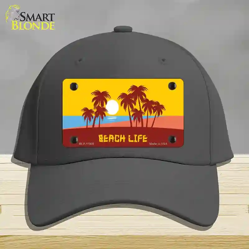 HAT04-MLP-11900 Beach Life Novelty License Plate Hat, Cotton - Charcoal