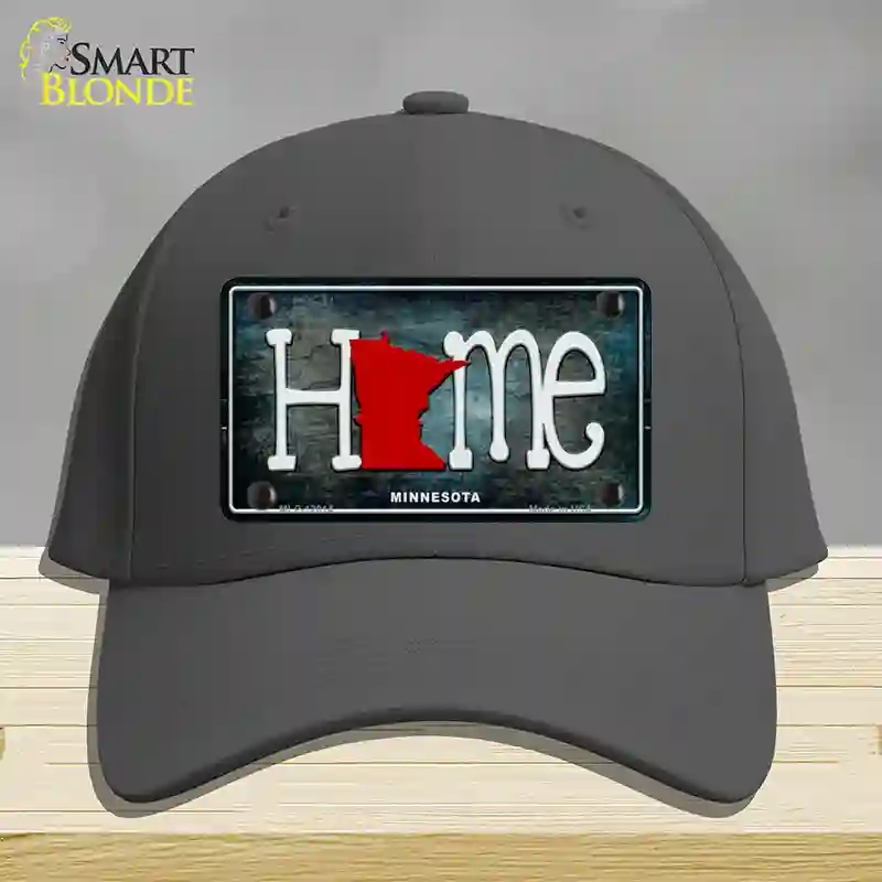 HAT04-MLP-12014 Minnesota Home State Outline Novelty License Plate Hat, Cotton - Charcoal
