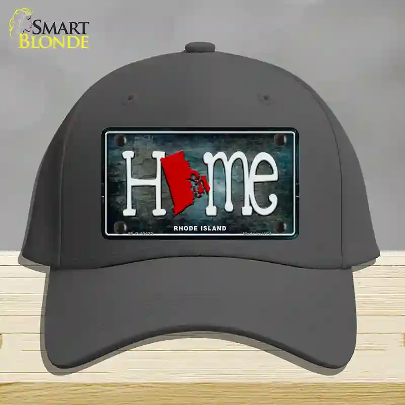HAT04-MLP-12030 Rhode Island Home State Outline Novelty License Plate Hat, Cotton - Charcoal