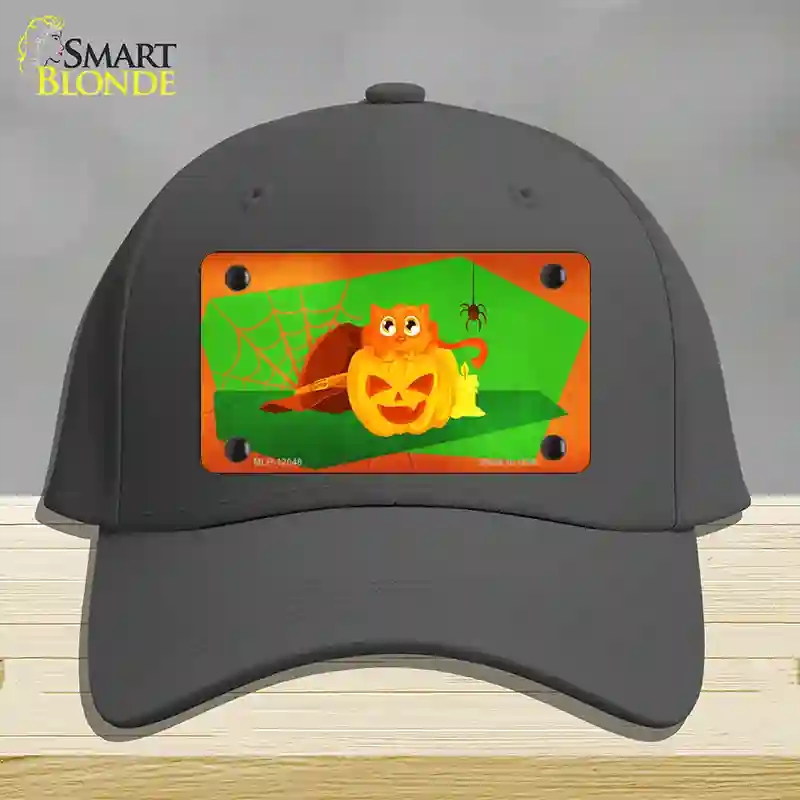 HAT04-MLP-12048 Pumpkin Kitty Novelty License Plate Hat, Cotton - Charcoal