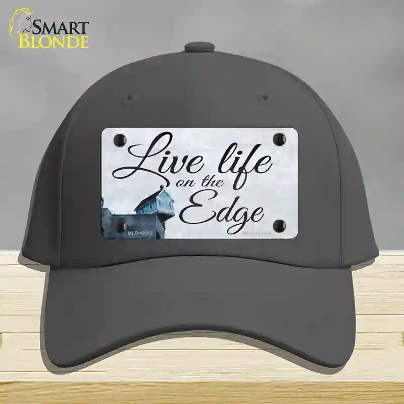 HAT04-MLP-12213 Live Life on the Edge Novelty License Plate Hat, Cotton - Charcoal