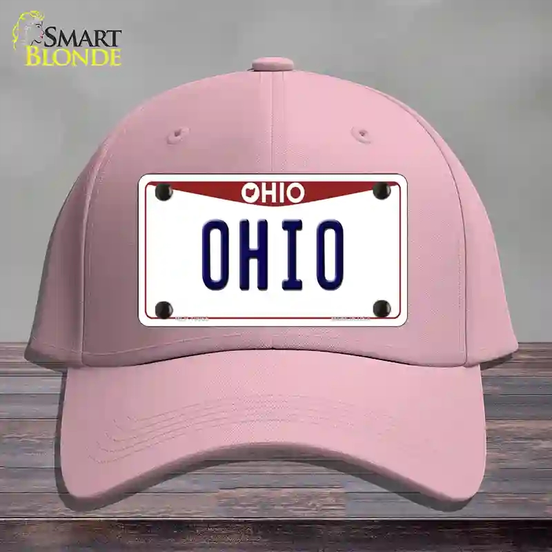 HAT05-MLP-10065 Ohio Maroon Novelty License Plate Hat, Cotton - Pink