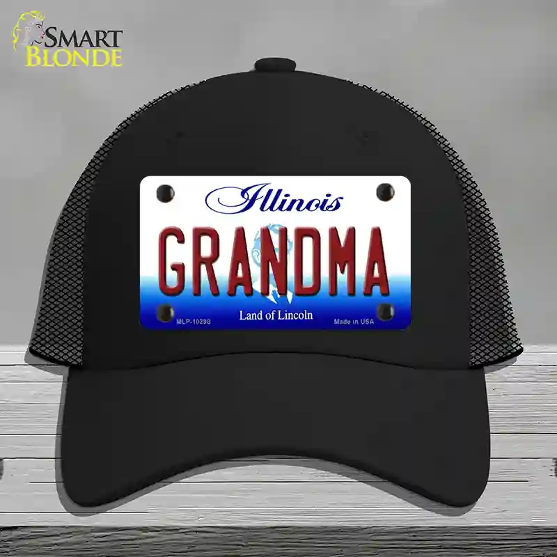 HAT01-MLP-10298 Grandma Illinois Novelty License Plate Hat, Mesh - Black