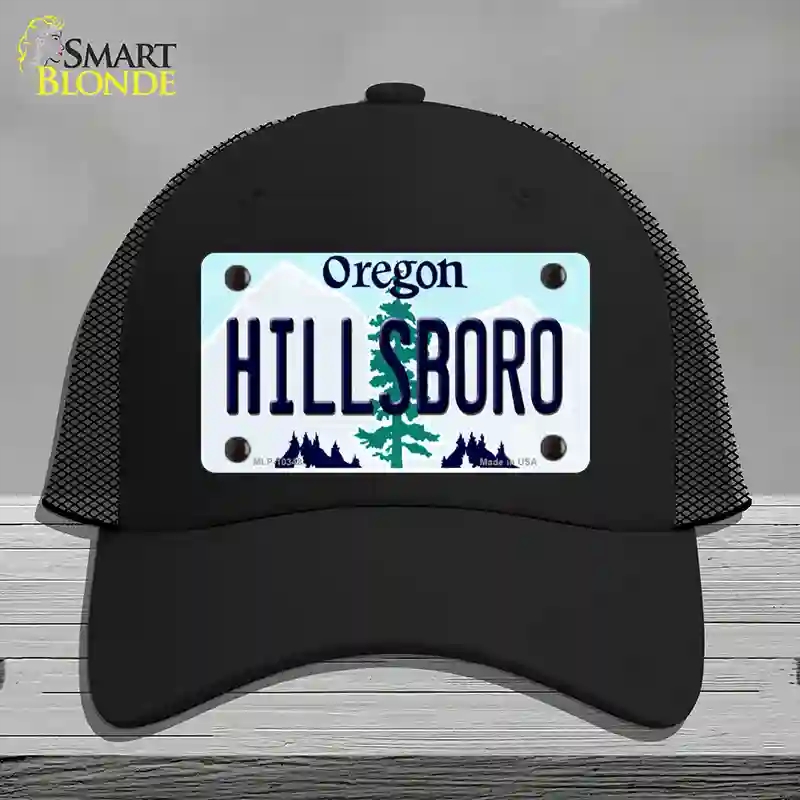 HAT01-MLP-10348 Hillsboro Oregon Novelty License Plate Hat, Mesh - Black