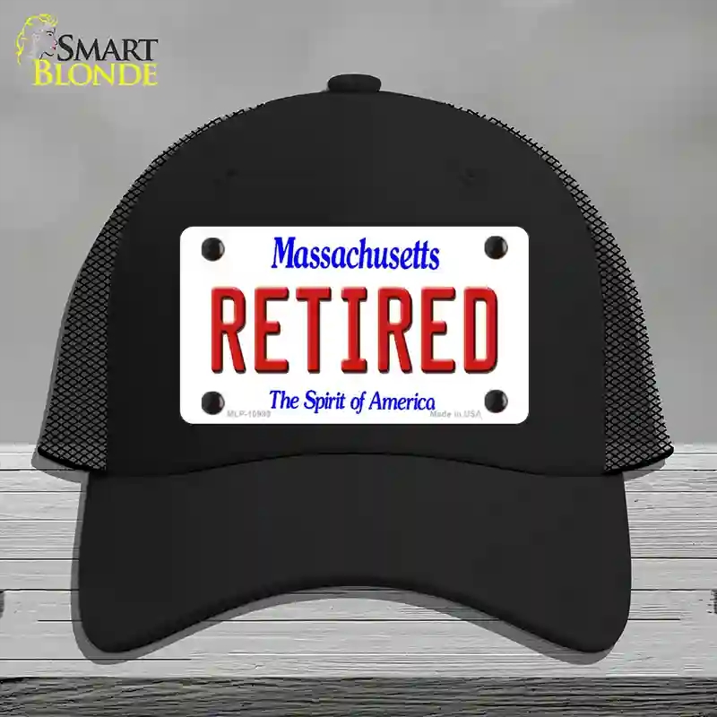 HAT01-MLP-10999 Retired Massachusetts Novelty License Plate Hat, Mesh - Black