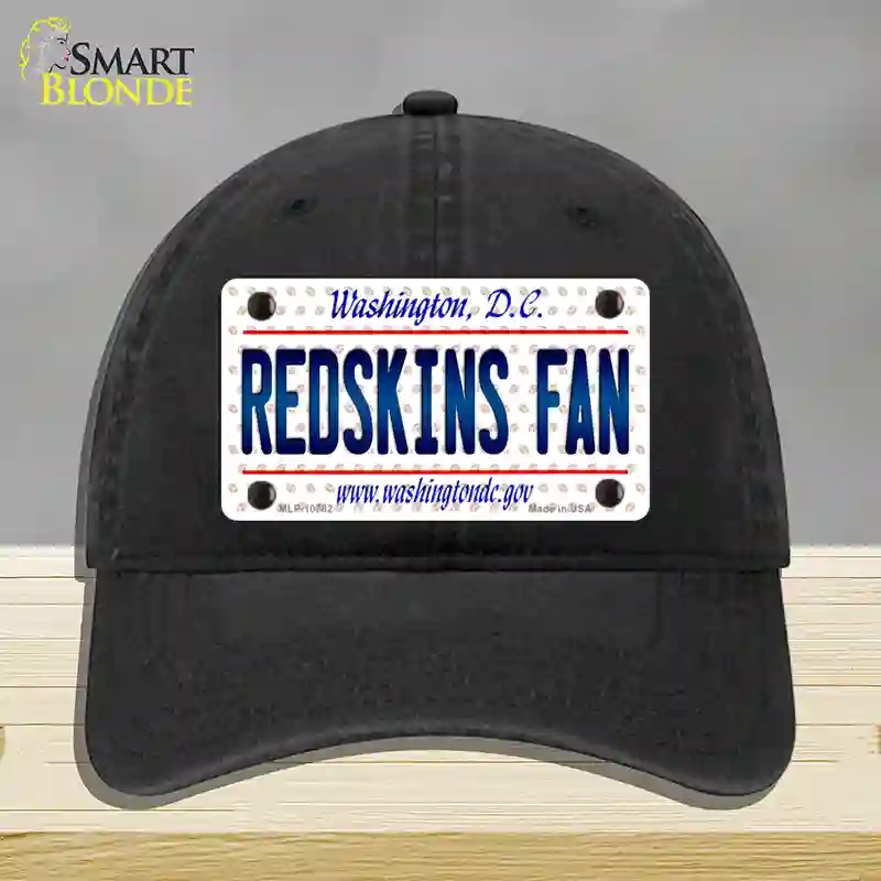 HAT07-MLP-10782 Redskins Fan Washington DC Novelty License Plate Hat, Unconstructed Cotton - Black