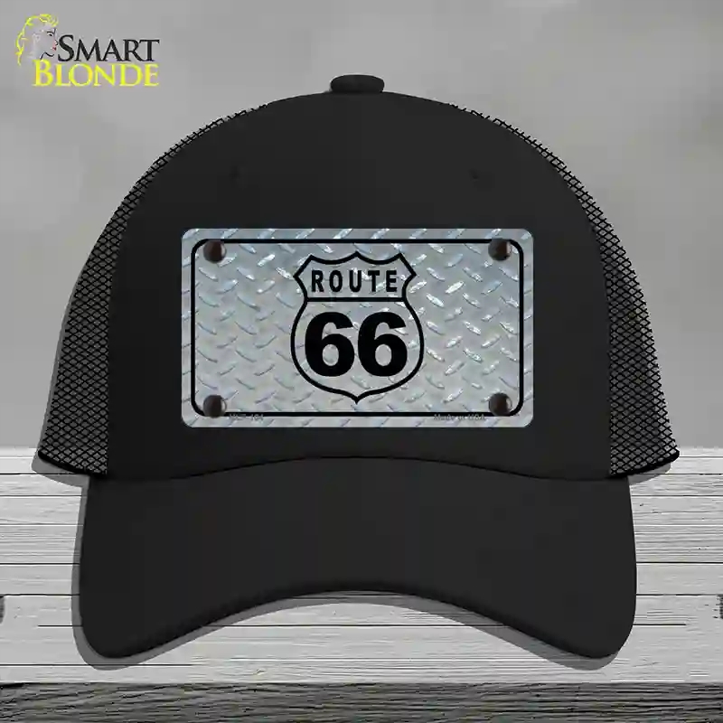 HAT01-MLP-104 Route 66 Shield Diamond Novelty License Plate Hat, Mesh - Black