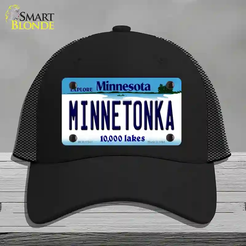 HAT01-MLP-11041 Minnetonka Minnesota State Novelty License Plate Hat, Mesh - Black