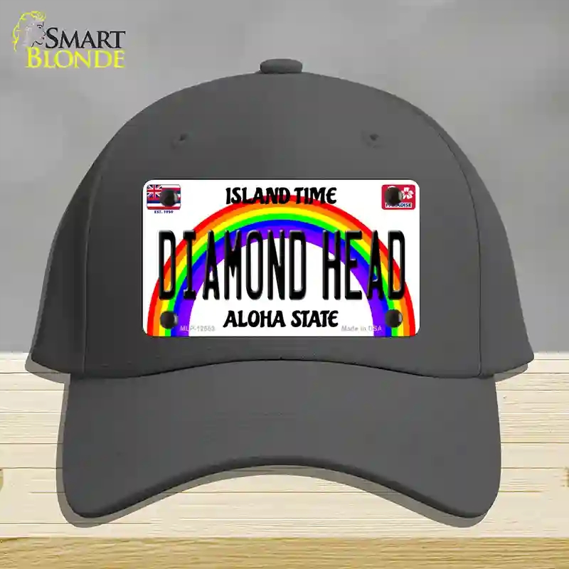 HAT04-MLP-12553 Diamond Head Hawaii Novelty License Plate Hat, Cotton - Charcoal