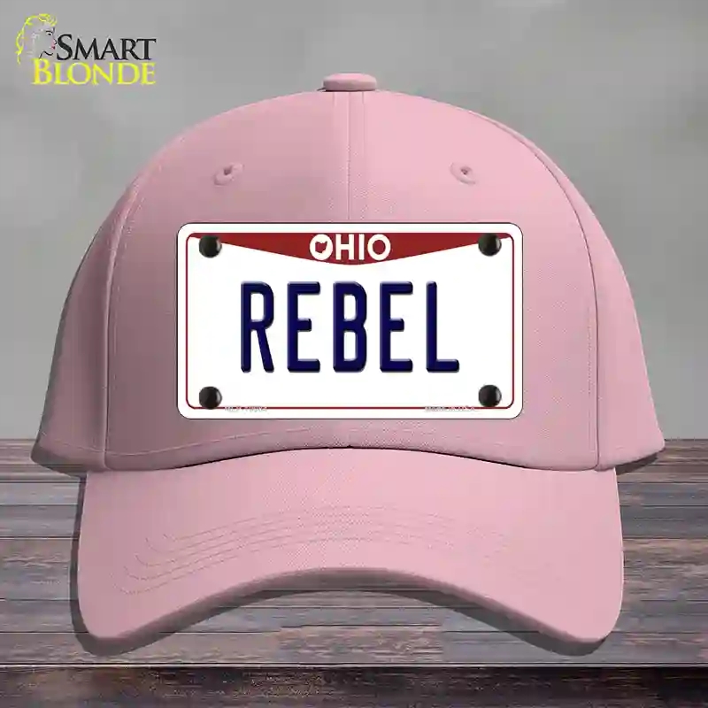 HAT05-MLP-10084 Rebel Ohio Novelty License Plate Hat, Cotton - Pink