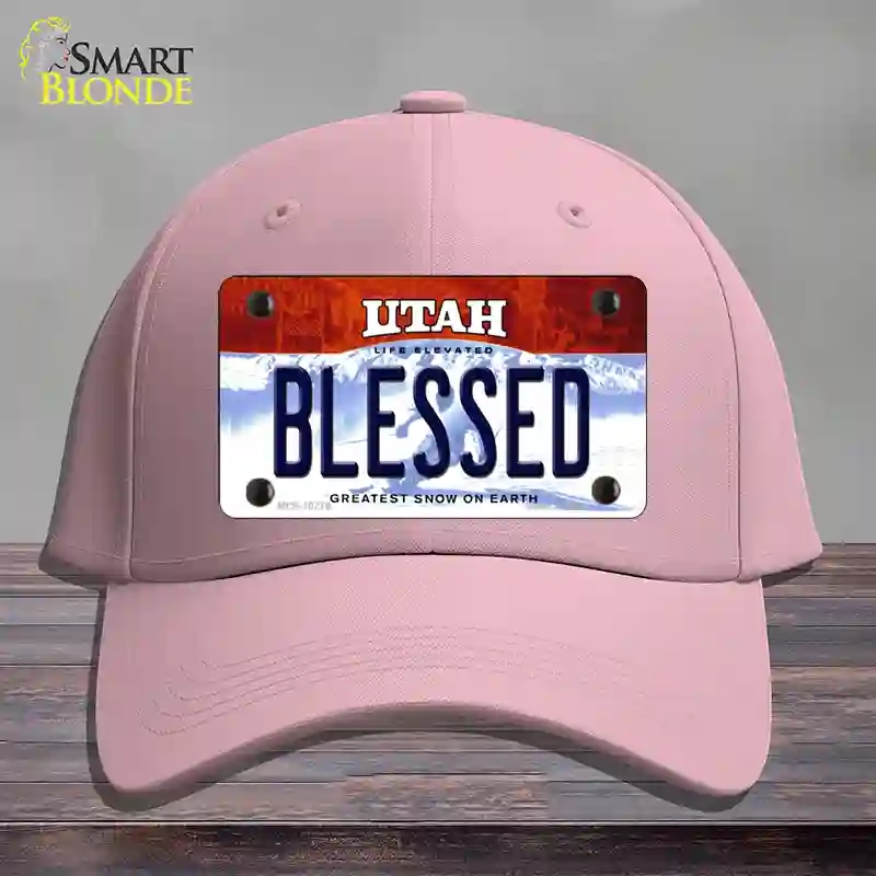 HAT05-MLP-10219 Blessed Utah Novelty License Plate Hat, Cotton - Pink