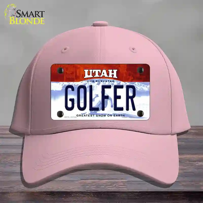 HAT05-MLP-10220 Golfer Utah Novelty License Plate Hat, Cotton - Pink
